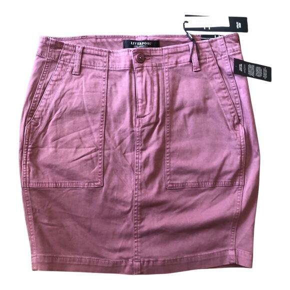 Liverpool Los Angeles NWT Casual Cool Utility Skirt Victorian Mauve Size 6/28 - Picture 1 of 13